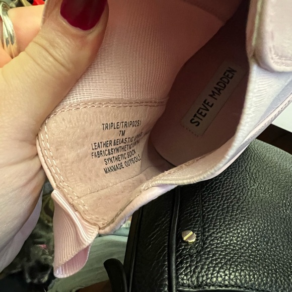 Light Pink Steve Madden Leather Platform Heels - Picture 6 of 6